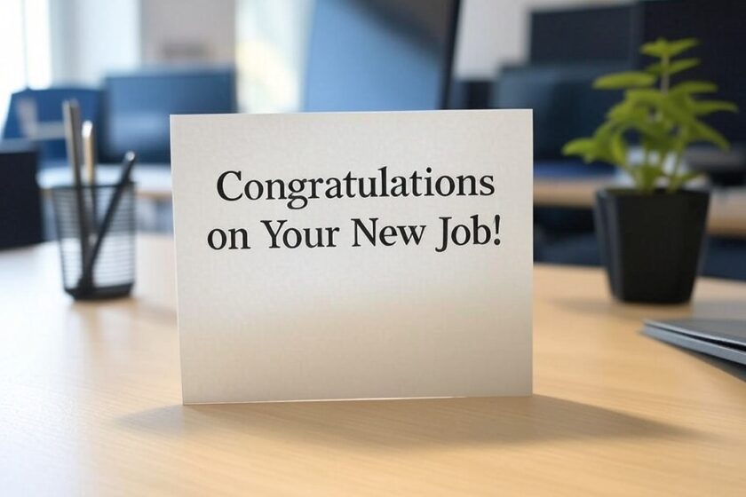 Cartolina congratulazioni nuovo lavoro