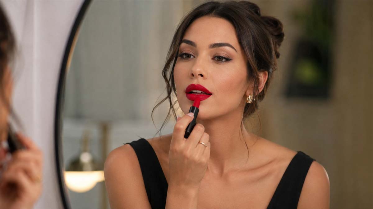 donna rossetto rosso